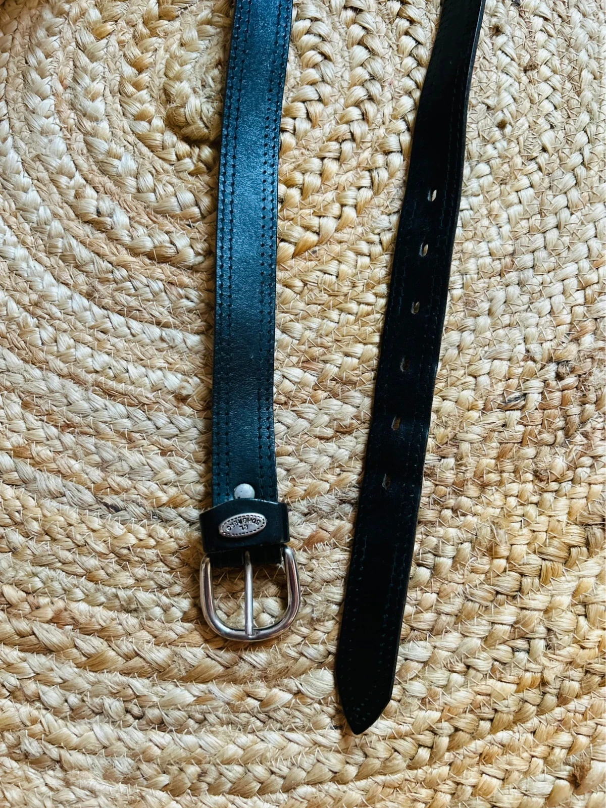 🖤Vintage zwart lederen riem 80/90s Made in Italy Retro zwarte leren riem T.95🖤 – photo 5